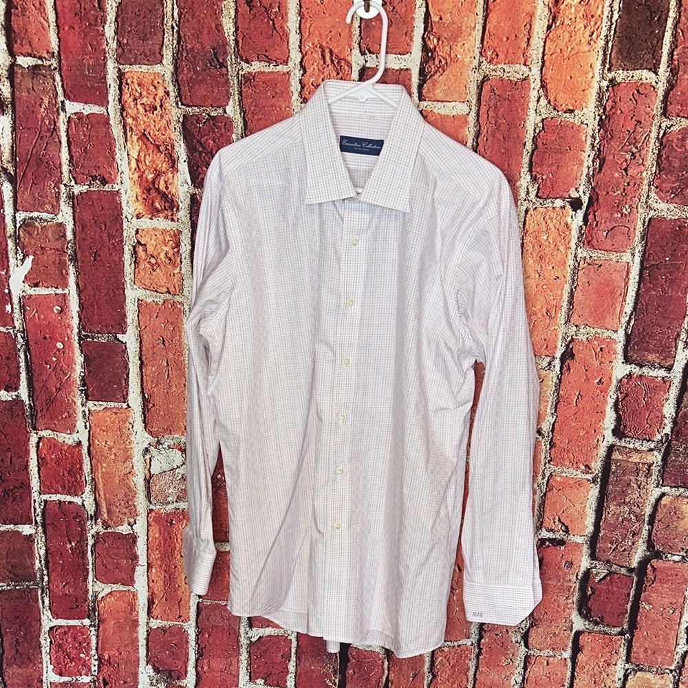 Men's White Dress Shirt Executive Collection dress shirt by Tom James size XXL